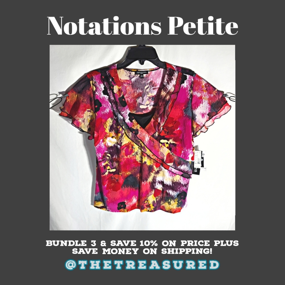 Notations petite ruffle neck camisole look